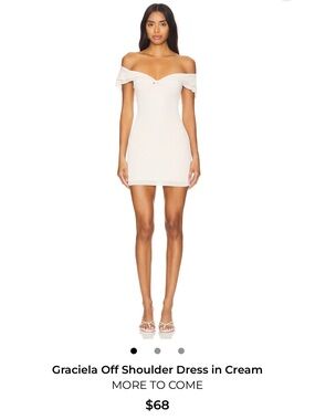 Revolve Off-Shoulder Mini Dress in Cream